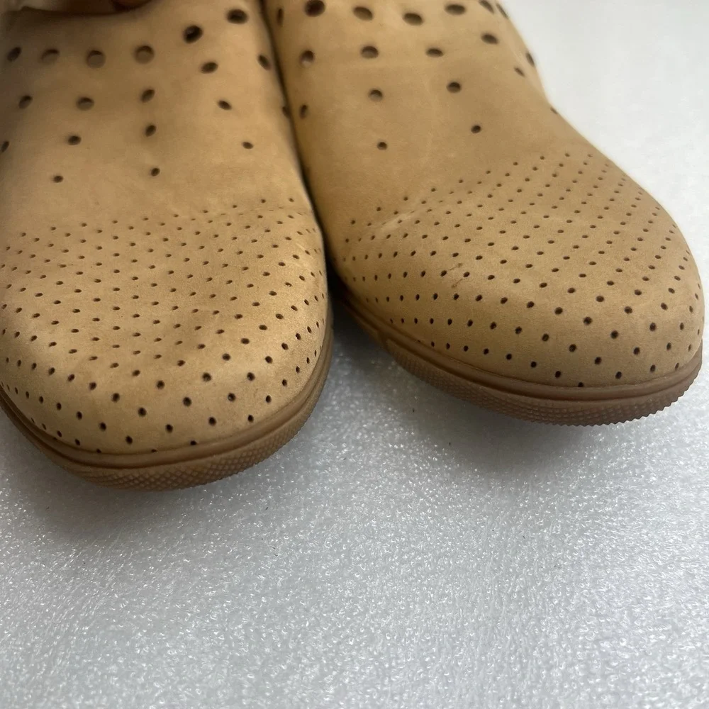 Sesto Meucci Shoes‎ Sz 7 Dana Leather Comfort Slip On Perforated Loafer Brown
